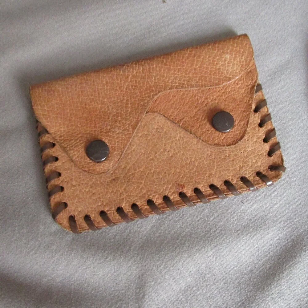 tooled leather card wallet